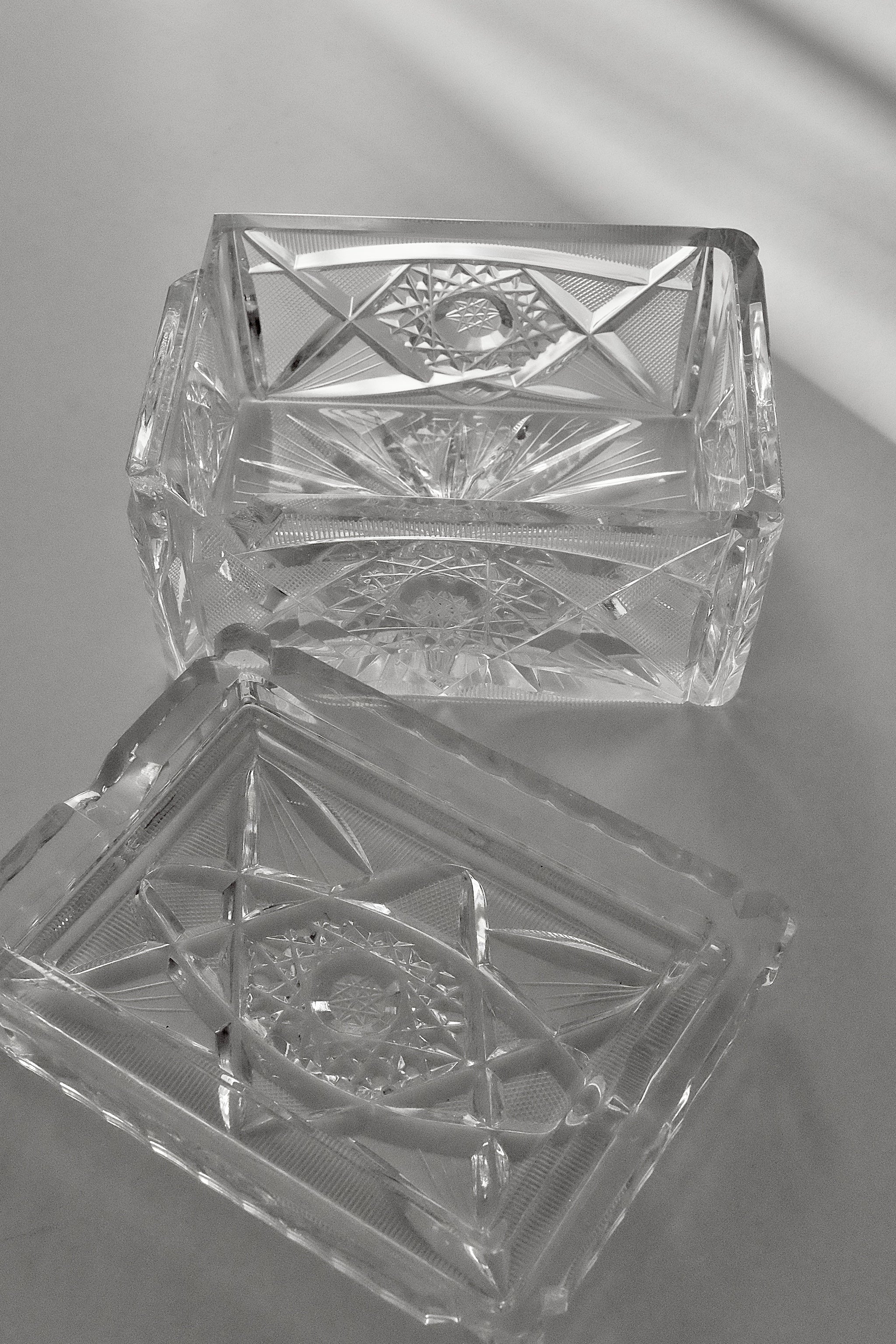 צנצנת אחסון או קופסה מלבנית וינטג׳ קריסטל צ'כי בוהמיה מעוטרת ליטוש בעבודת יד, קופסה עם מכסה מעוצבת עשויה קריסטל צ'כי יוקרתי מעוטרת ליטוש בעבודת יד, צנצנת יפה גם כפריט נוי דקורטיבי לבית או קערה לתכשיטים, קופסת קריסטל צ'כי בוהמיה עבודת יד, פריט נדיר לאוהבי קפה בסטייל ופרטי מטבח מיוחדים למי שאוהב כלי וינטג׳ יוקרטים. כלי הגשה אספנות,כלי מטבח ישנים,כלי בית וינטאג',פריטי וינטאג למטבח,כלי אוכל וינטג',כלי אוכל פורצלן,כלי פורצלן אונליין, חנות כלי בית וינטג' אונליין ,אקססוריז לבית מעוצבים בסגנון וינטג',עיצוב וינטג' ל